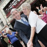 Members of Older People's organisations and friends mark European Year of Active Ageing and Solidarity between the Generations on Dublin's Grafton Street..