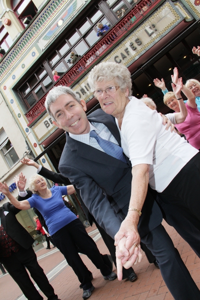 Members of Older People's organisations and friends mark European Year of Active Ageing and Solidarity between the Generations on Dublin's Grafton Street..